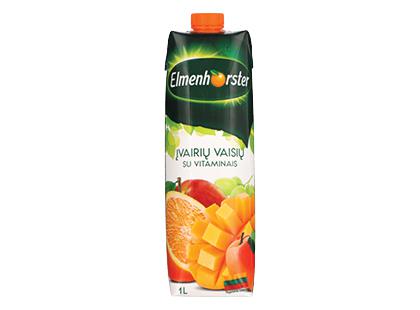 Įvairių vaisių sulčių gėrimas ELMENHORSTER su vitaminais*, 1 l