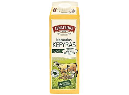 Natūralus ŽEMAITIJOS kefyras*, 2,5 % rieb., 900 g