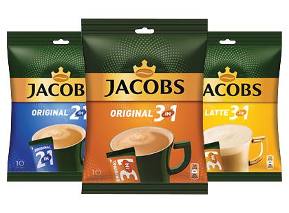 Tirpiosios kavos gėrimas JACOBS, 3 rūšių, 1 maiš. (10 pak.)