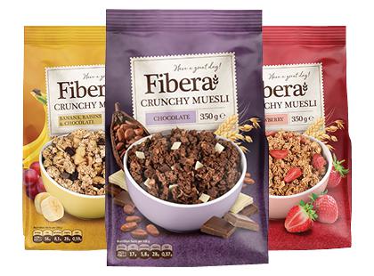 Granola FIBERA*, 3 rūšių, 350 g