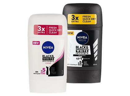 Pieštukinis dezodorantas NIVEA BLACK & WHITE, 2 rūšių, 50 ml