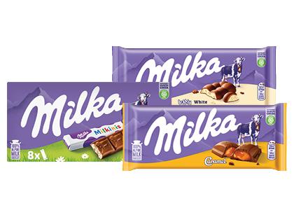 Pieninis šokoladas MILKA*, 3 rūšių, 87,5–100 g