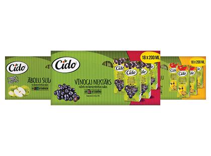 Nektaras; sultys CIDO*, 3 rūšių, 1 dėž. (18 pak. × 200 ml)