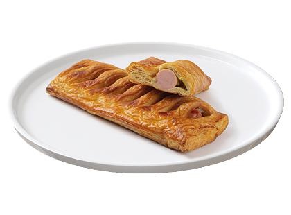 Bandelė su dešrele, agurku ir garstyčių padažu, 2 vnt. × 100 g