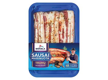 BIOVELOS sausai marinuoti kiaulienos šoninės kepsneliai, trumų skonio*, 300 g