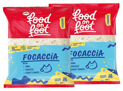 Sumuštinis MANTINGA FOCACCIA su kumpiu, sūriu ir švelniu padažu, 2 pak. x 200 g