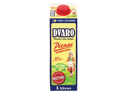 DVARO pienas*, 3,5 % rieb., 1 l