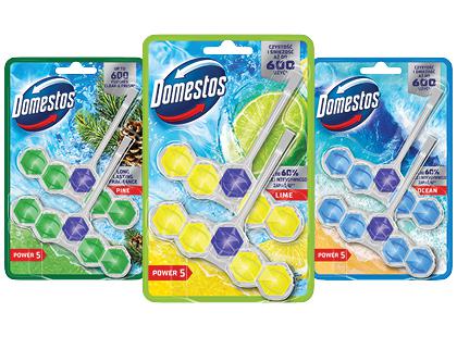 WC valiklis-gaiviklis DOMESTOS POWER 5*, 3 rūšių, 1 pak. (2 vnt.)