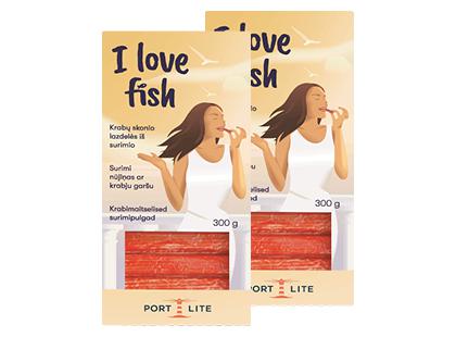 Atšaldytos krabų skonio lazdelės iš surimio PORT LITE*, 2 pak. × 300 g
