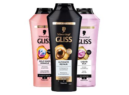 Plaukų šampūnas SCHWARZKOPF GLISS*, 3 rūšių, 400 ml