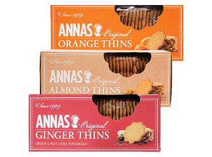 Imbieriniai; migdoliniai sausainiai ANNA’S*, 3 rūšių, 150 g