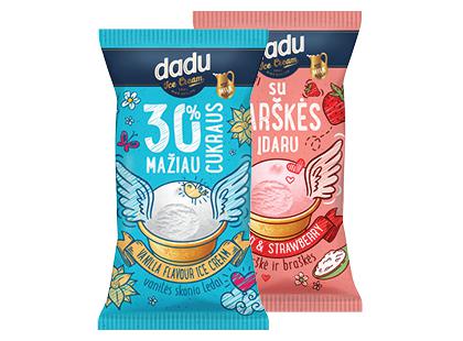 Valgomieji ledai puodelyje DADU*, 2 rūšių, 40–42 g