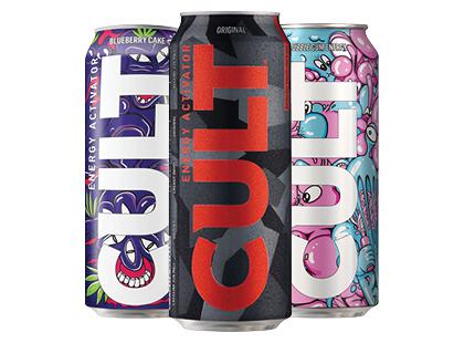 Energinis gėrimas CULT*, 3 rūšių, 500 ml