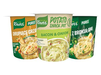 Greitai paruošiama bulvių košė KNORR*, 3 rūšių, 48–51 g