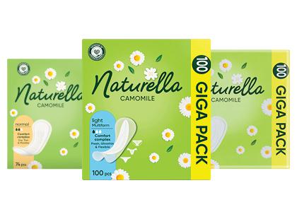 Prekė: Higieniniai įklotai NATURELLA*, 3 rūšių, 1 pak. (100; 74 vnt.)