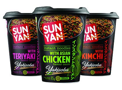 Greitai paruošiami makaronai SUN YAN YAKISOBA*, 3 rūšių, 85 g