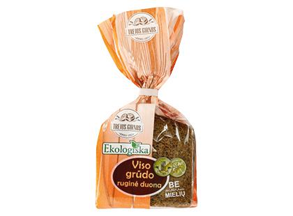 Prekė: Ekologiška visų grūdo dalių ruginė duona TREJOS GIRNOS, 400 g