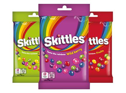 Kramtomieji saldainiai SKITTLES*, 3 rūšių, 95 g