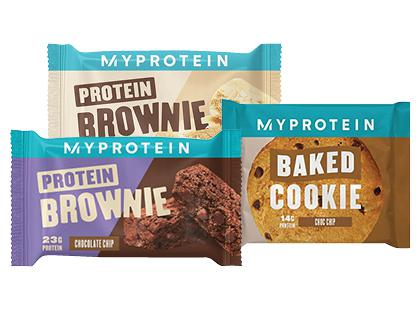Prekė: Baltyminis pyragėlis; sausainis MY PROTEIN*, 3 rūšių, 75 g