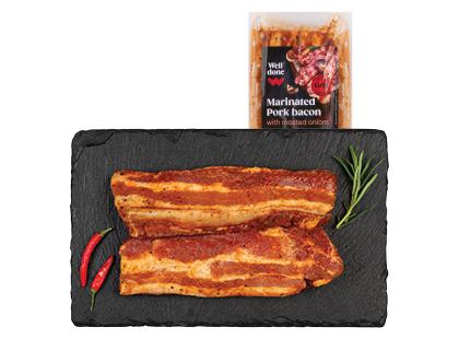 Marinuoti kiaul. šoninės kepsneliai su kepintais svogūnais WELL DONE*, 400 g