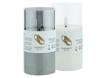 LED žvakė ELEMENTS SENSE*, 2 rūšių, 7,5 × 15 cm, 1 vnt.