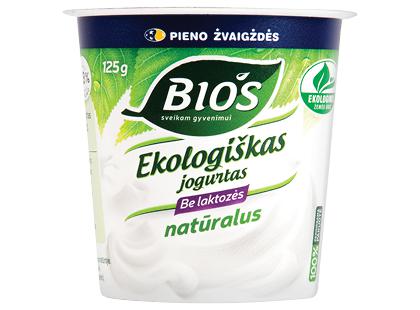 Valgomasis ekologiškas jogurtas BIOS be laktozės, 3,8 % rieb., 370 g
