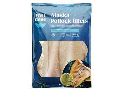 Šaldyta aliaskinių menkių filė WELL DONE*, 500 g