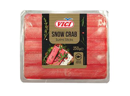 Prekė: Atšaldytos snieginių krabų skonio lazdelės VIČI PREMIUM, 150 g