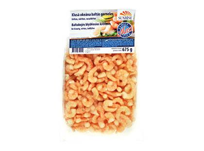 Prekė: Šaldytos virtos baltakojės krevetės SUNRISE be kiautų, 675 g