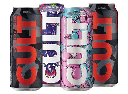 Energinis gėrimas CULT*, 3 rūšių, 2 skard. × 500 ml