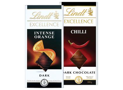 Juodasis šokoladas LINDT EXCELLENCE, 2 rūšių, 100 g