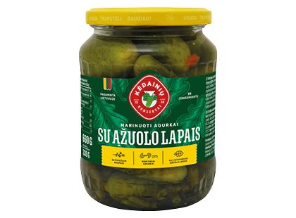 KĖDAINIŲ KONSERVŲ FABRIKO marinuoti agurkai su ąžuolų lapais*, 660 g