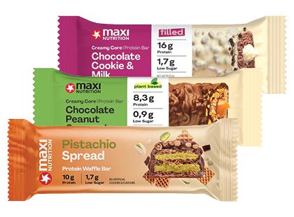 Baltyminis vaflinis batonėlis MAXI*, 3 rūšių, 39–40 g