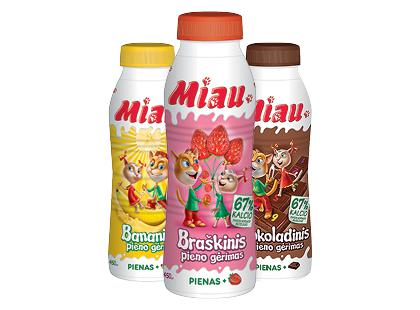 Pieno gėrimas MIAU*, 3 rūšių, 2,3–2,6 % rieb., 450 ml
