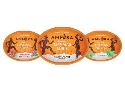 Tepamasis sūris AMFORA*, 3 rūšių, 23–25 % rieb. s. m., 180 g