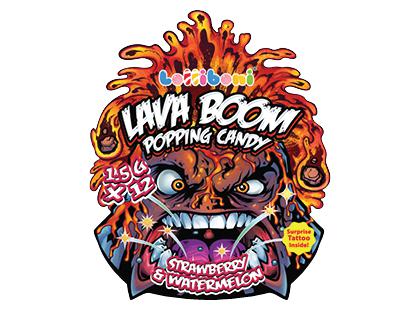 Spragsintys saldainiai LAVA BOOM*, 1 pak. (12 vnt. × 1,5 g)