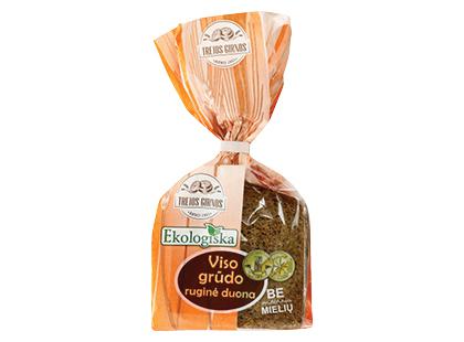 Ekologiška raikyta visų grūdo dalių ruginė duona TREJOS GIRNOS*, 400 g