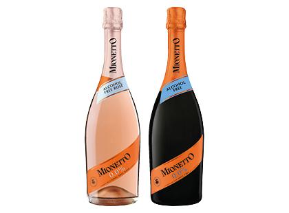 Prekė: Nealkoholinis rausvasis sausas; putojantis baltasis vynas MIONETTO*, 2 rūšių, 750 ml