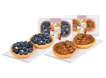 Tartaletės su įdaru*, 2 rūšių, fasuotos, 1 pak. (2 vnt. × 80–85 g)