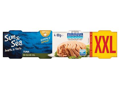Tunai alyvuogių aliejuje SUN & SEA*, 320 g, 1 pak. (4 vnt.)