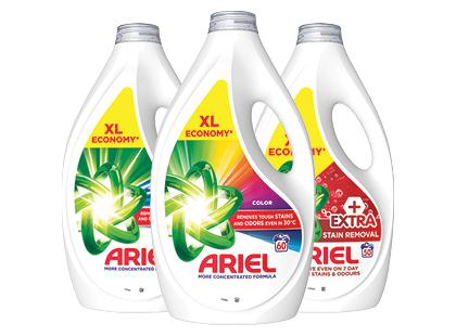 Skalbimo gelis ARIEL*, 3 rūšių, 1 but. (50–60 skalb.), 2,25–2,7 l