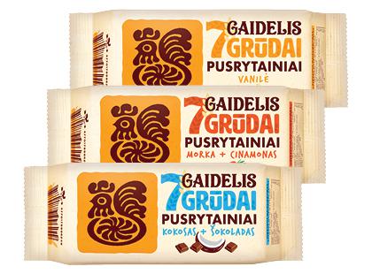 Sausainiai GAIDELIS 7 GRŪDAI*, 3 rūšių, 160 g