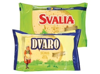 Fermentinis sūris DVARO; SVALIA, 2 rūšių, 45–50 % rieb. s. m., 240 g
