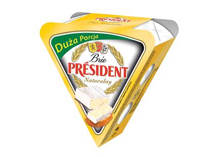 Prekė: Bri sūris PRESIDENT su baltuoju pelėsiu, 60 % rieb. s. m., 125 g