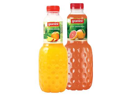 Prekė: Apelsinų ir mangų; rausvųjų greipfrutų nektaras GRANINI, 2 rūšių, 1 l