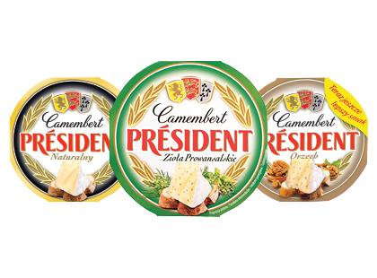 Kamamberas PRESIDENT*, 3 rūšių, 32–60 % rieb. s. m., 120 g