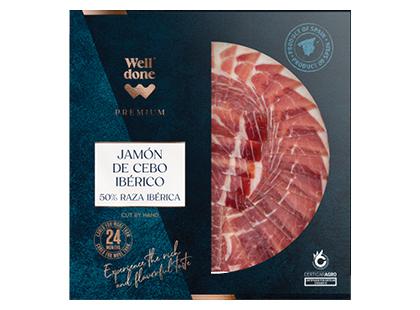 Vytintas kiaulienos kumpis Ibérico lėkštėje WELL DONE PREMIUM*, nerūš., 90 g