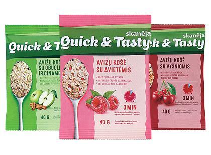 Greitai paruošiama avižinė košė QUICK & TASTY*, 7 rūšių, 3 pak. × 40 g