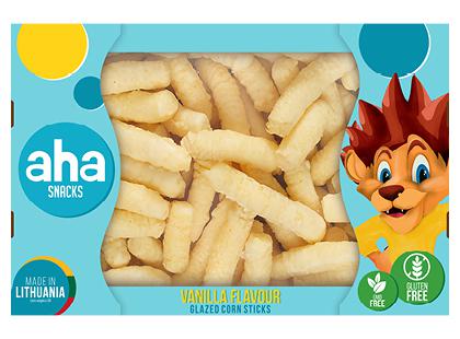 Vanilės skonio glaistytos kukurūzų lazdelės AHA*, 250 g