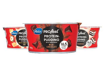 Baltyminis pudingas VALIO PROFEEL*, 3 rūšių, 2,4–2,5 % rieb., 150 g